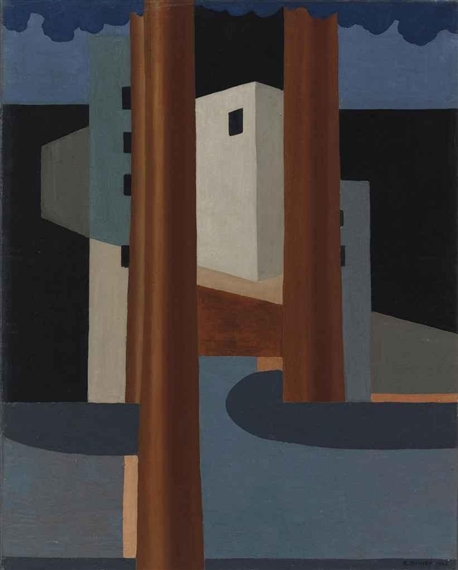 Landschaft mit Häusern (1928) - Gustave Buchet Tablo