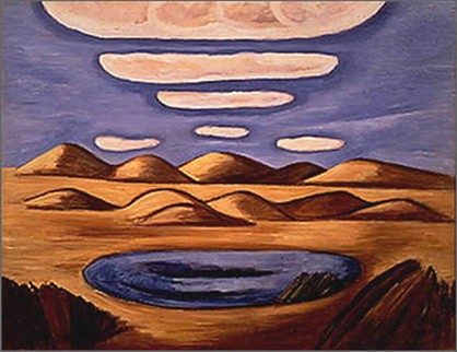 Large Country—Petrified Sand Hills (1932) - Marsden Hartley Tablo