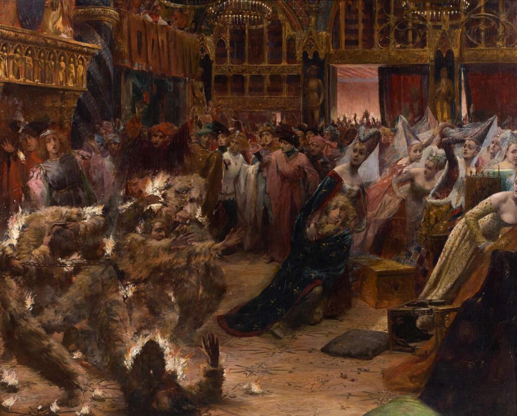 Le Bal Des Ardents (1889) - Georges Rochegrosse Tablo