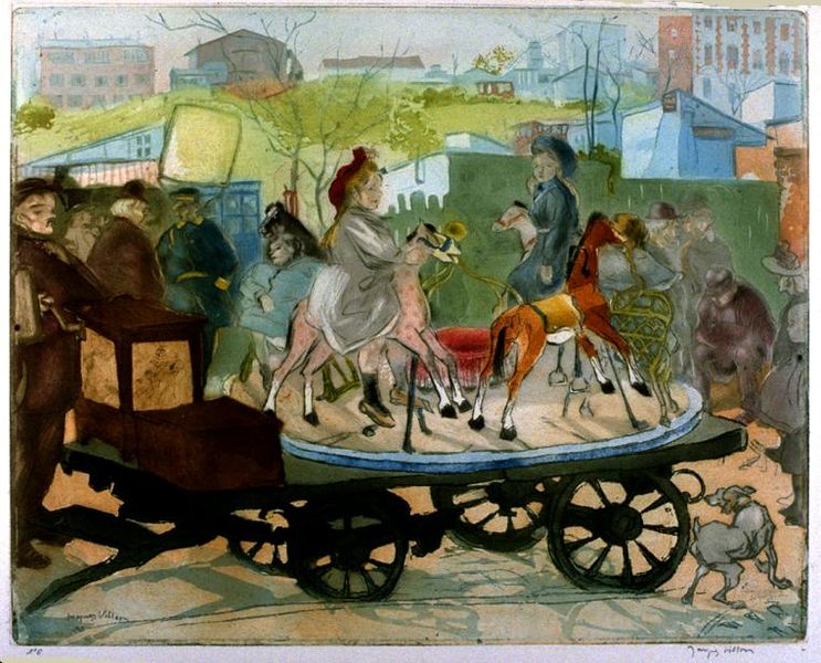 Le Petit Manège, rue Caulaincourt (1905) - Jacques Villon Tablo