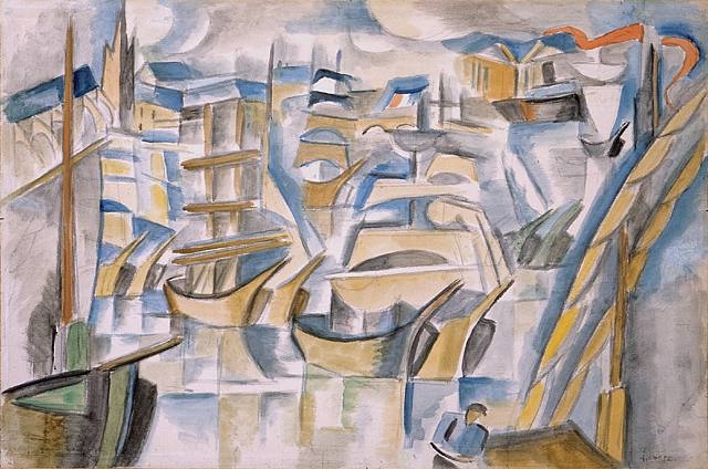 Le Port de Bordeaux (1915) - André Lhote Tablo