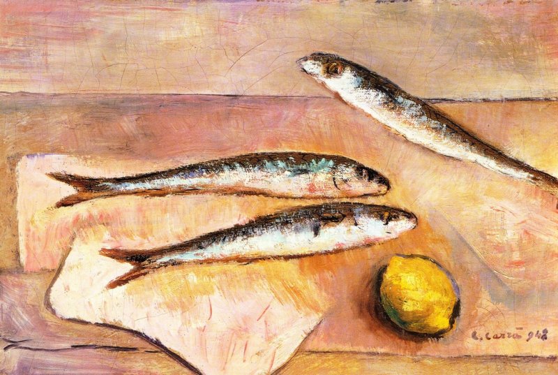 Le acciughe (1948) – Carlo Carrà Tablo