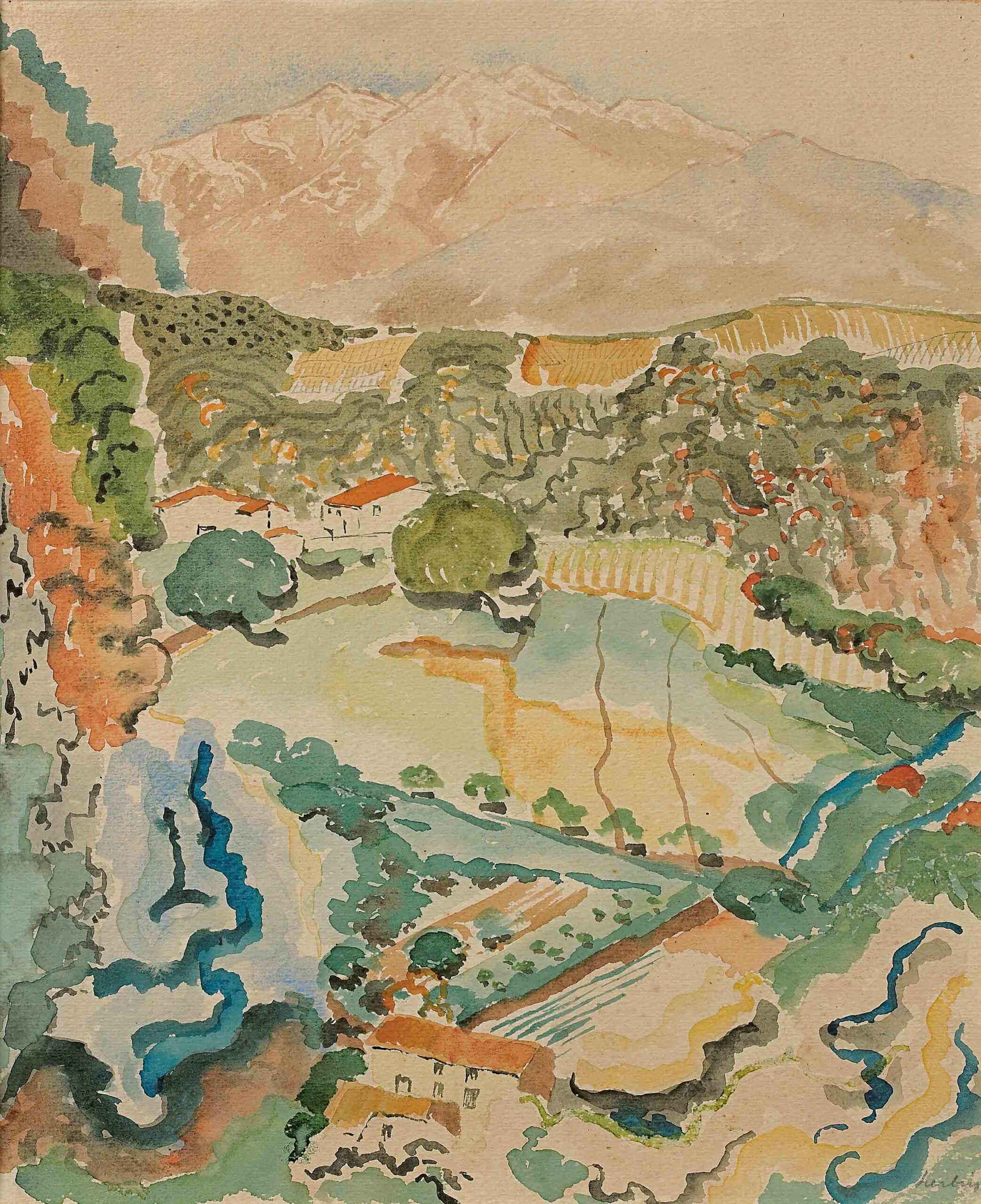 Le massif du Canigou (1923) - Auguste Herbin Tablo