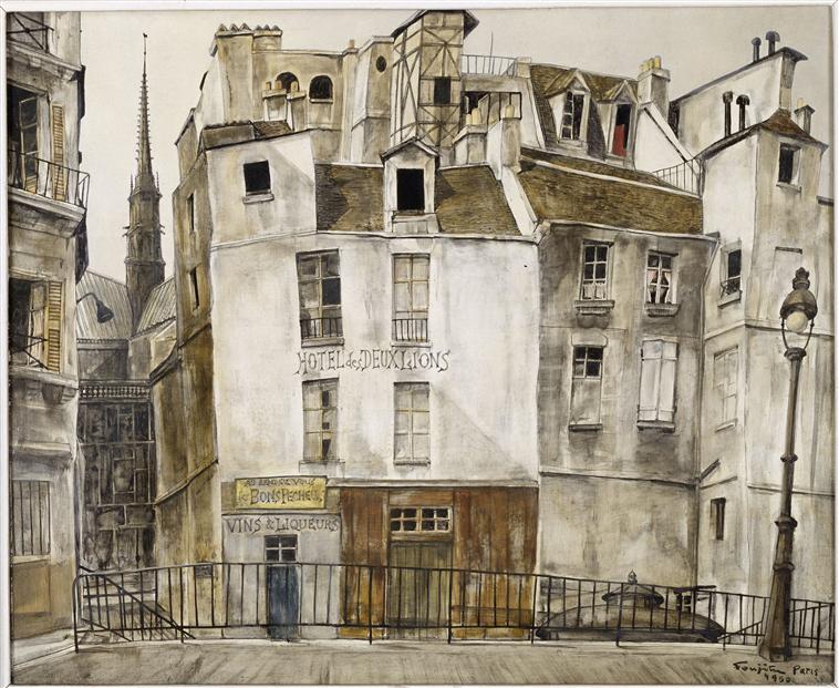 Le quai aux fleurs, Notre Dame (1950) – Tsuguharu Foujita Tablo
