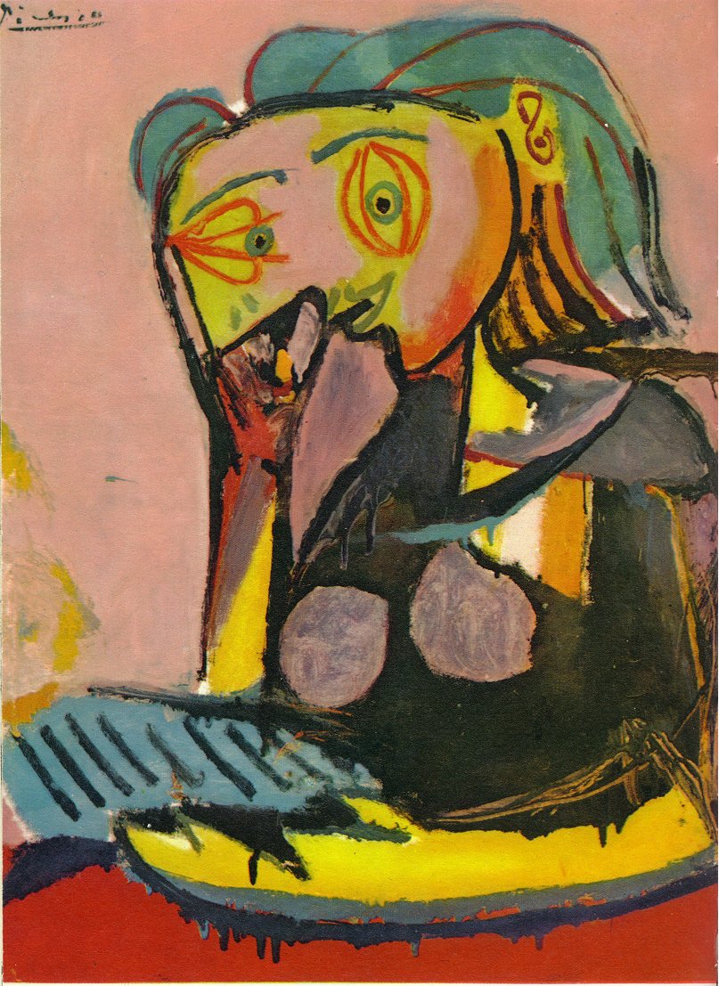 Leaning woman (1937) - Pablo Picasso Tablo