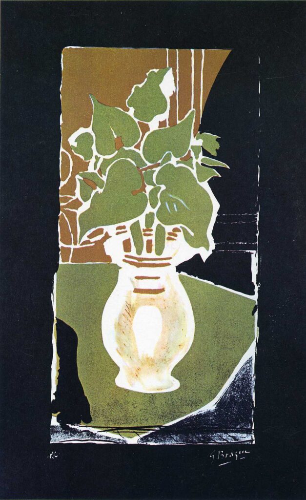 Leaves in color of light (1953) - Georges Braque Tablo