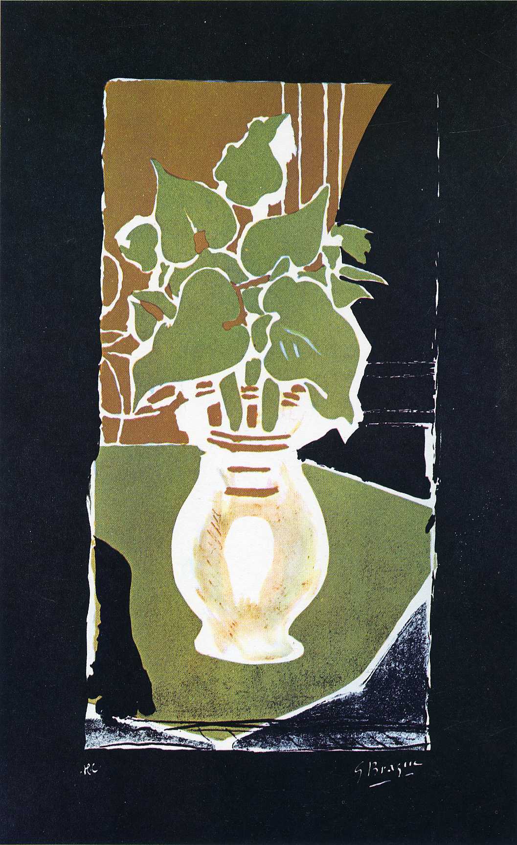 Leaves in color of light (1953) - Georges Braque Tablo