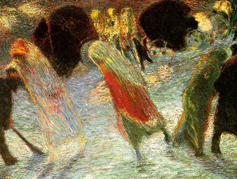 Leaving the Theatre (1910) – Carlo Carrà Tablo