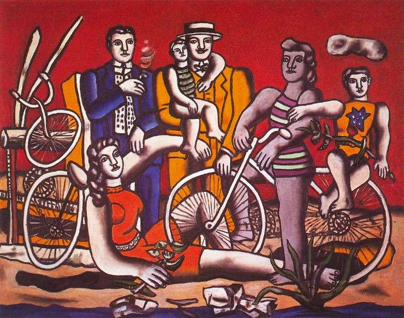 Leisure on red background (1949) - Fernand Léger Tablo