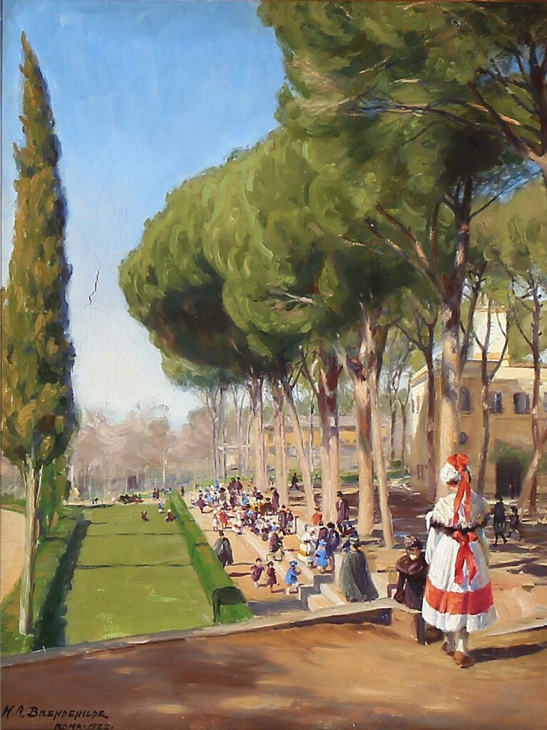 Len, summer Day in Villa Borghese in Rome (1922) - Hans Andersen Brendekilde Tablo
