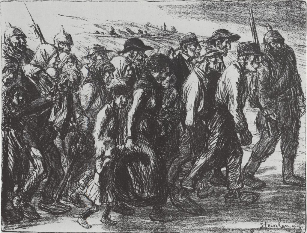 Les Internes Entree Dans Les Geoles Allemandes (1915) - Théophile Steinlen Tablo