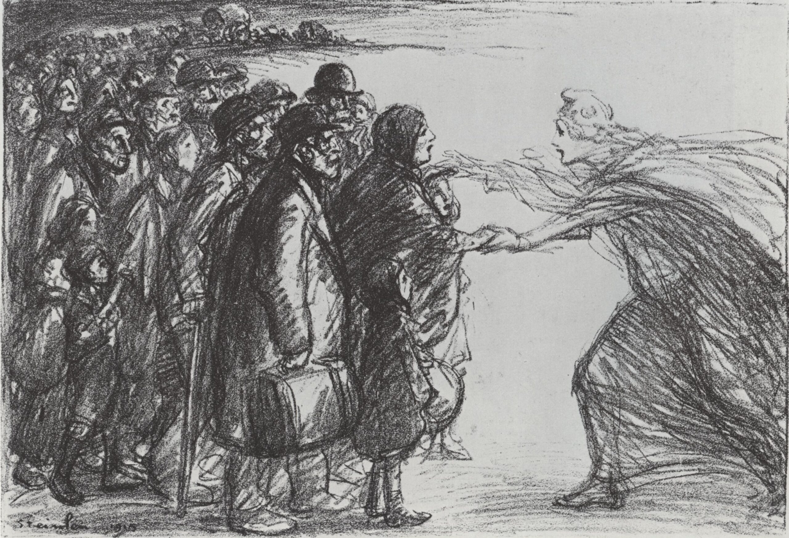 Les Refugies de la Meuse (1915) - Théophile Steinlen Tablo kanvas tablo