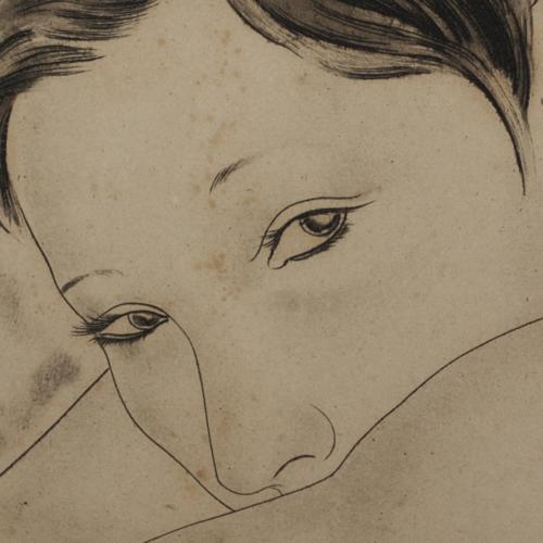 Les deux amies, brune et blonde (detail) – Tsuguharu Foujita Tablo