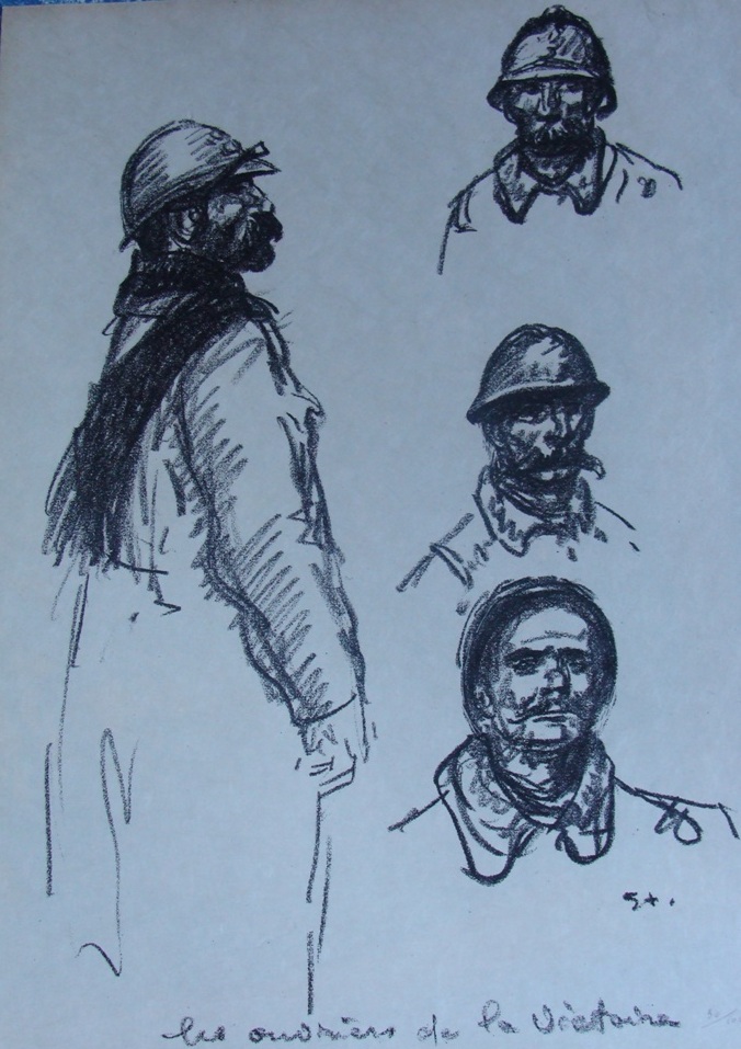 Les ouvriers de la Victoire (1916) – Théophile Steinlen Tablo