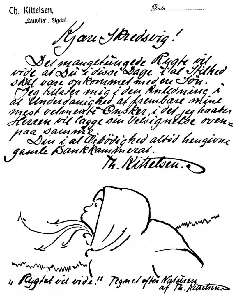 Letter to Skredsvig - Theodor Severin Kittelsen Tablo