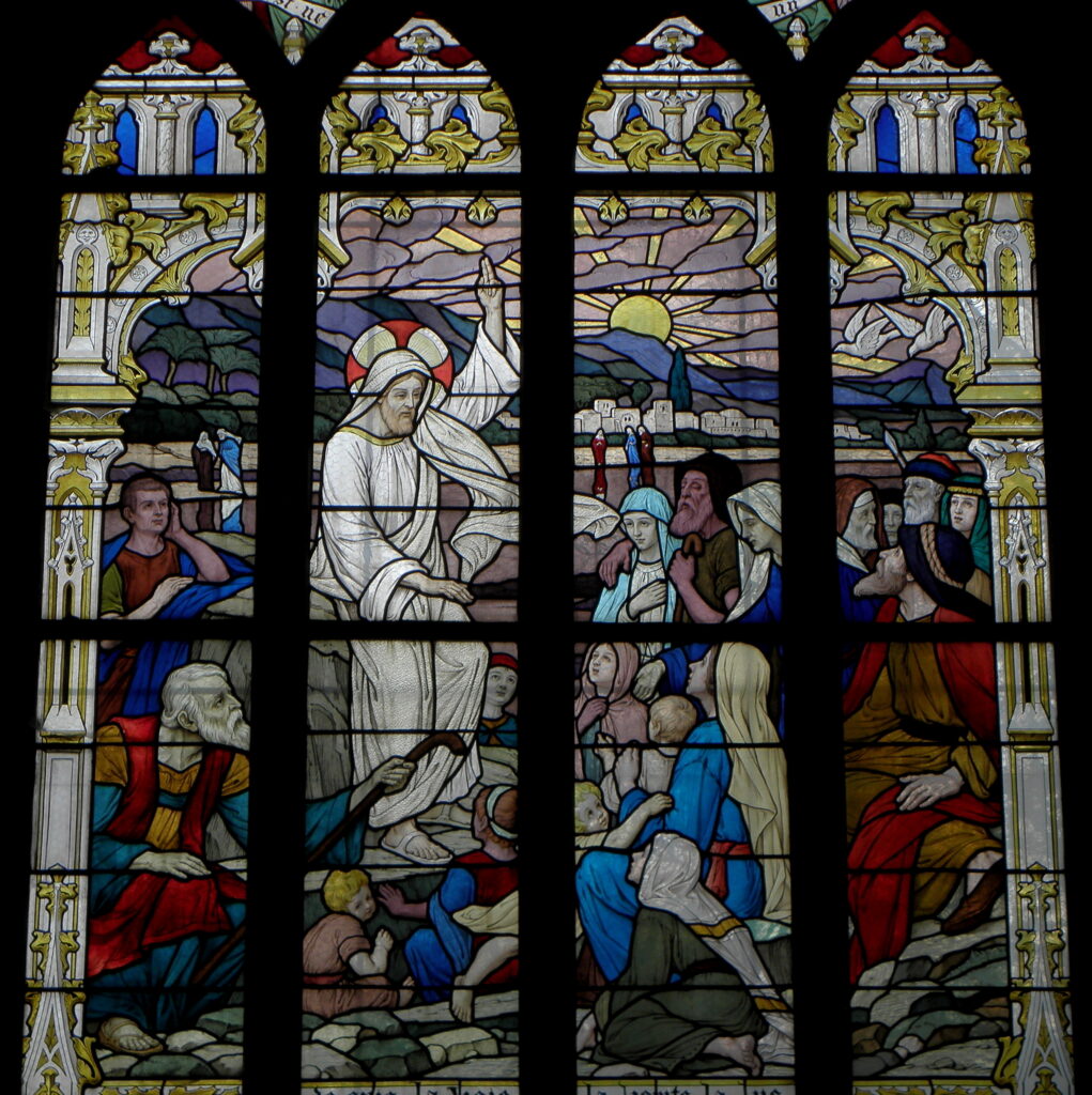Life of Christ. Eglise Saint Sulpice de Fougères (2ème Registre. Jésus Enseignant Les Foules) (1919) - Ludovic Alleaume Tablo