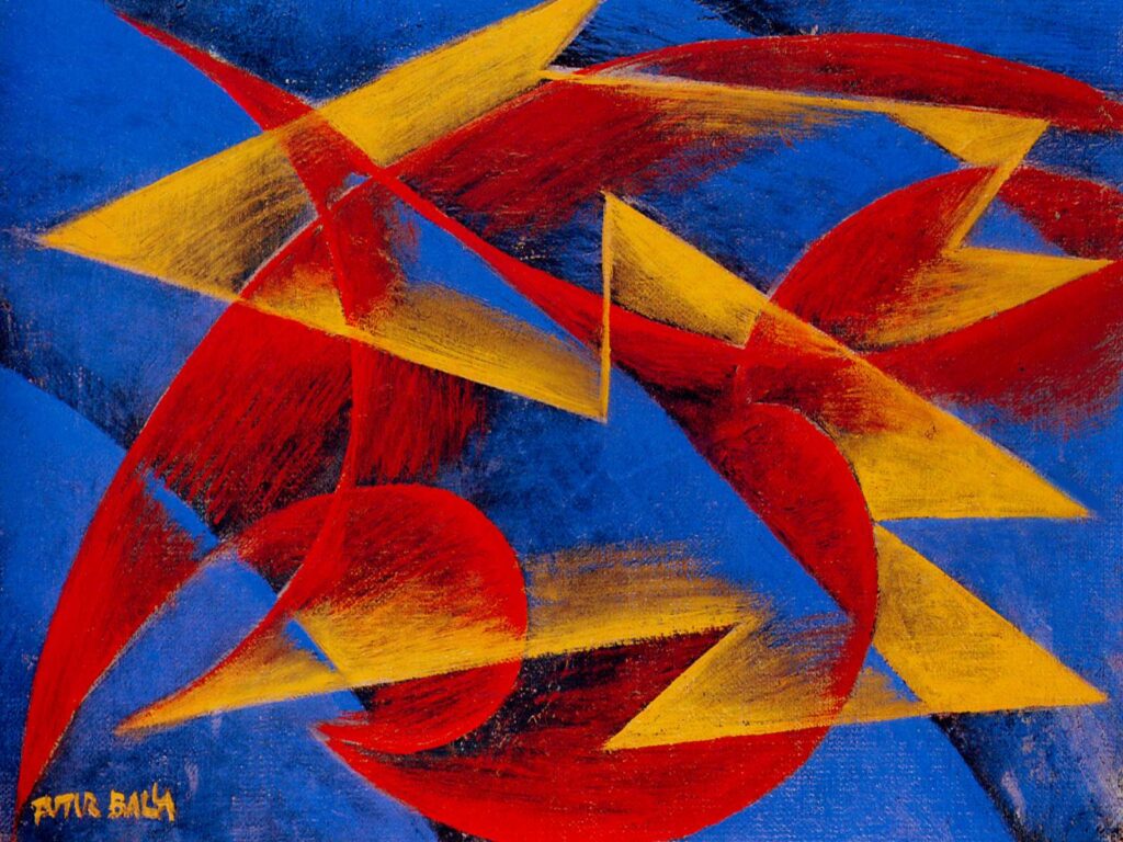 Line of speed (1913) - Giacomo Balla Tablo