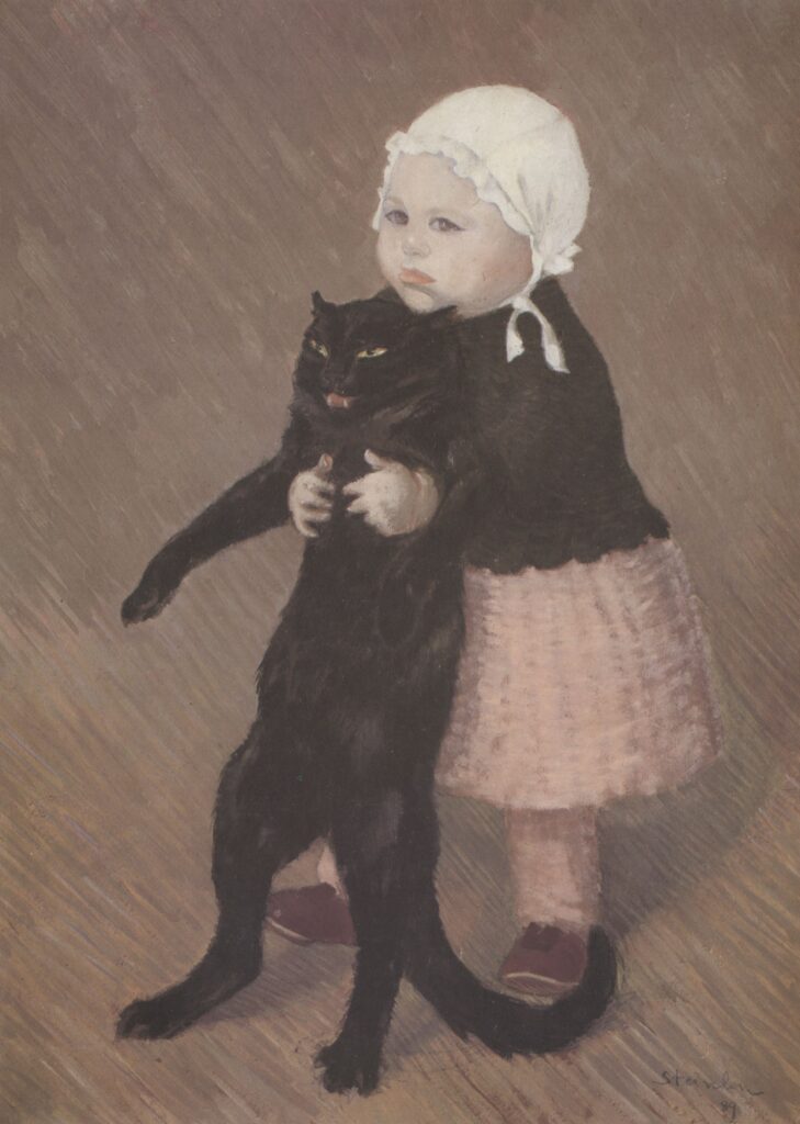 Little Girl With Cat (1889) - Théophile Steinlen Tablo