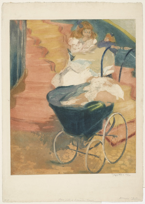 Little Girl on a Red Staircase (1900) - Jacques Villon Tablo