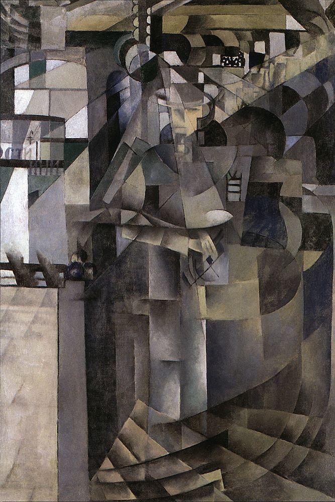 Living in a big hotel (1914) - Kazimir Malevich Tablo