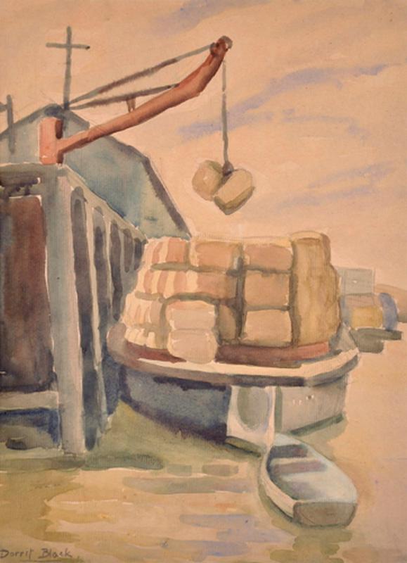 Loading Wool Bales, Morgan Wharf - Dorrit Black Tablo