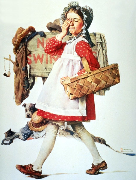 Look Away (No Peeking) (1929) - Norman Rockwell Tablo