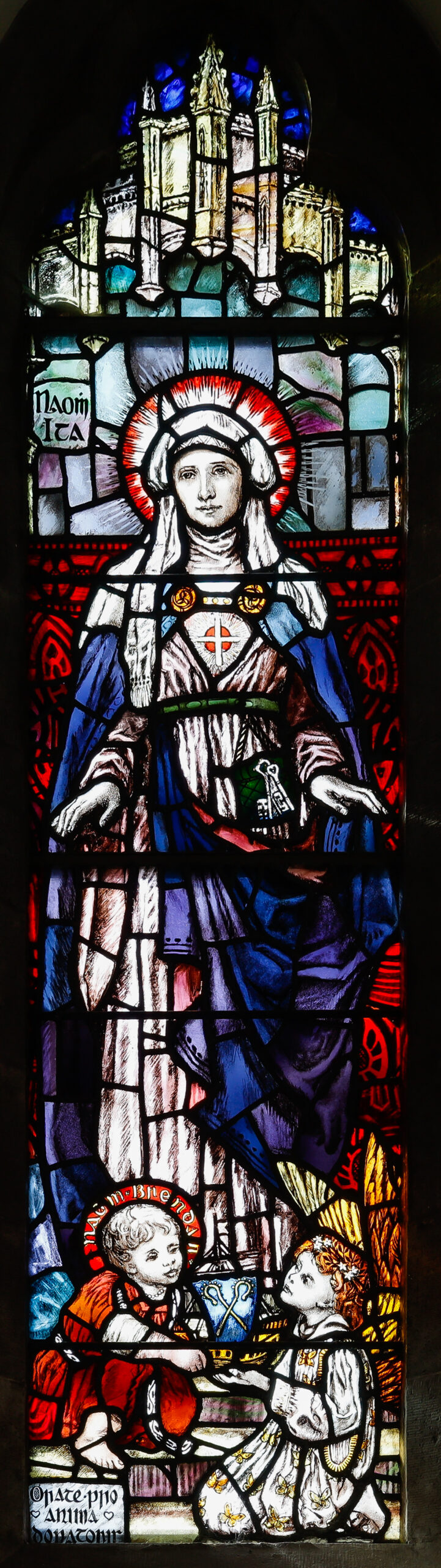 Loughrea St. Brendan's Cathedral Baptistry Window St. Ita (1908) - Sarah Purser Tablo kanvas tablo