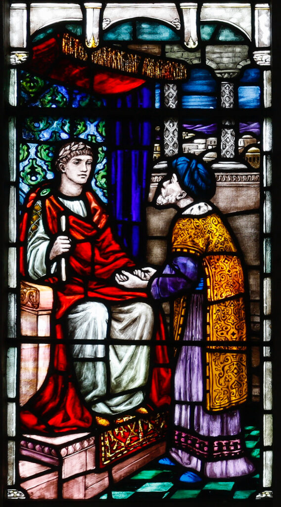 Loughrea St. Brendan's Cathedral. Scene with Pontius Pilate (1908) - Sarah Purser Tablo