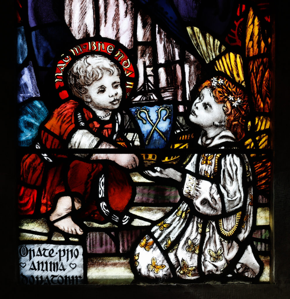 Loughrea St. Brendan's Cathedral. Two of St. Ita's Pupils, the Left One Being Brendan of Clonfert (1908) - Sarah Purser Tablo
