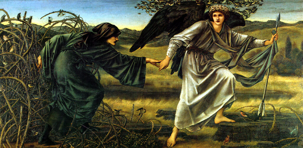 Love Leading The Pilgrim (1877) - Edward Burne-Jones Tablo