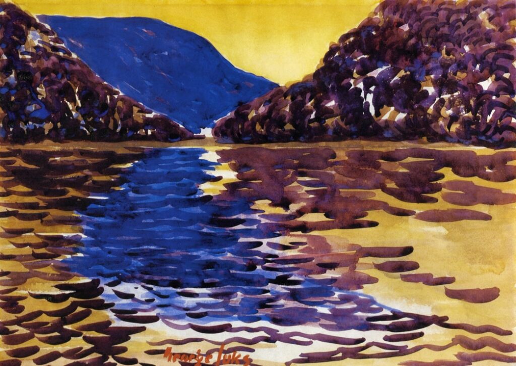 Lower Ausable Lake, Adirondacks - George Luks Tablo