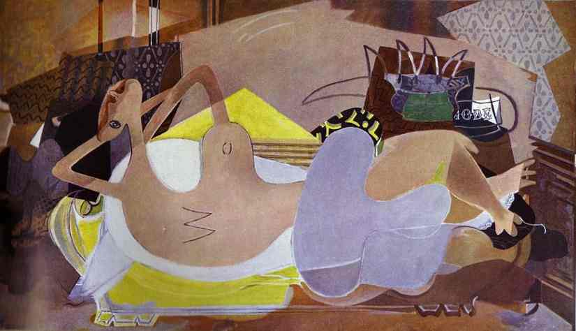 Lying Nude (The Bather IX) (1932) - Georges Braque Tablo