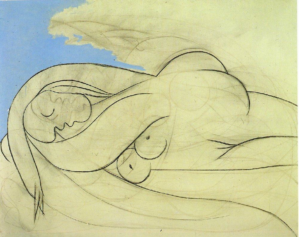 Lying female nude (1932) - Pablo Picasso Tablo