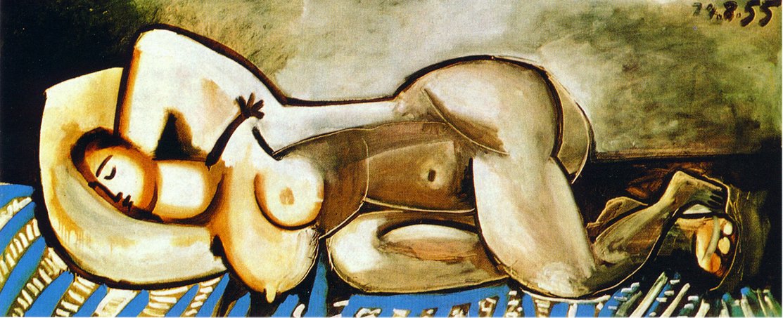 Lying naked woman (1955) - Pablo Picasso Tablo