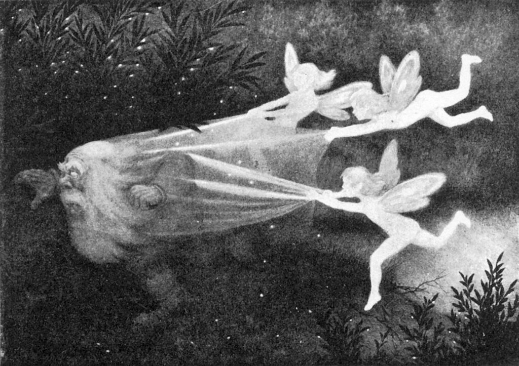 Lysalver Fanger Skyggetussen - Theodor Severin Kittelsen Tablo
