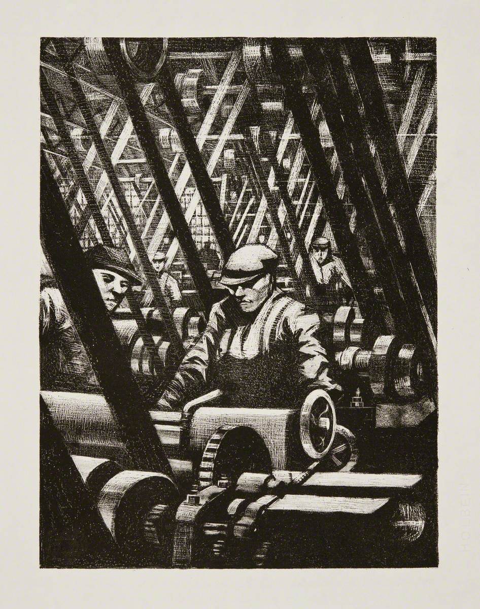 Making the Engine (1917) - C. R. W. Nevinson Tablo