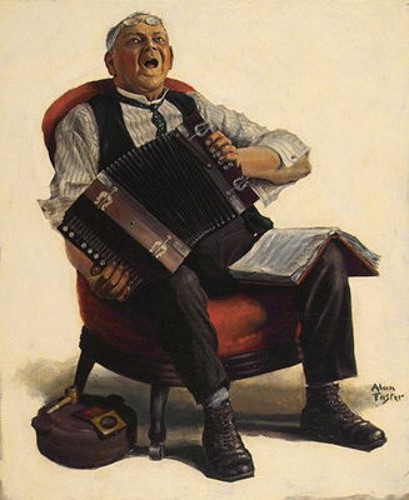 Man Playing Accordion - Alan Stephens Foster Tablo