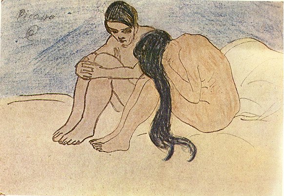 Man and Woman (1902) - Pablo Picasso Tablo