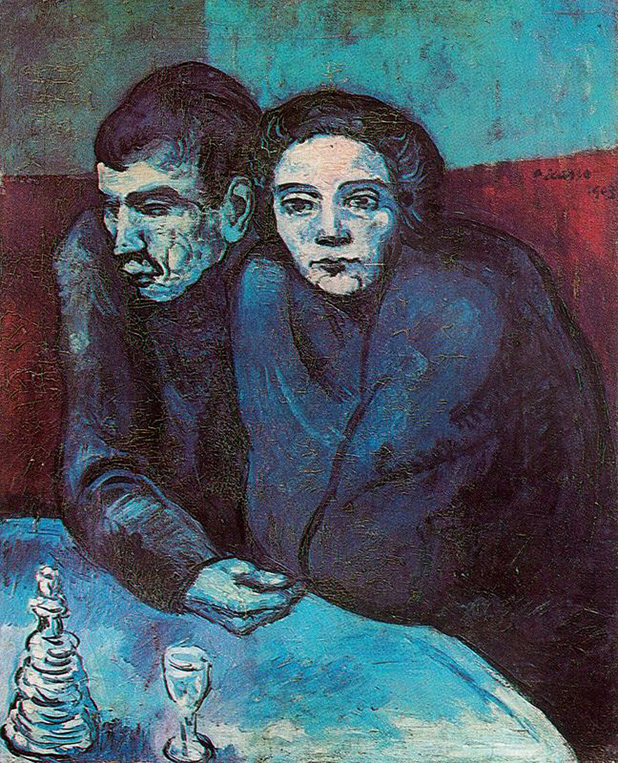 Man and woman in café (1903) - Pablo Picasso Tablo