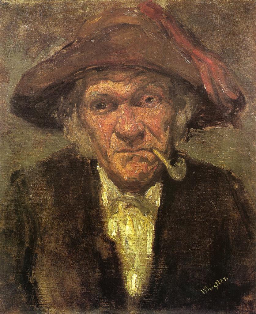 Man smoking a pipe (1859) - James McNeill Whistler Tablo