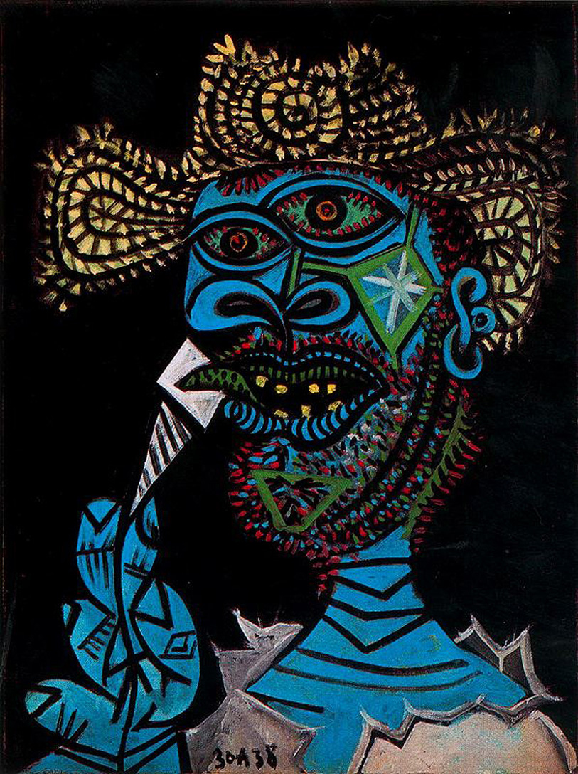 Man with a straw hat and an ice cream (1938) - Pablo Picasso Tablo