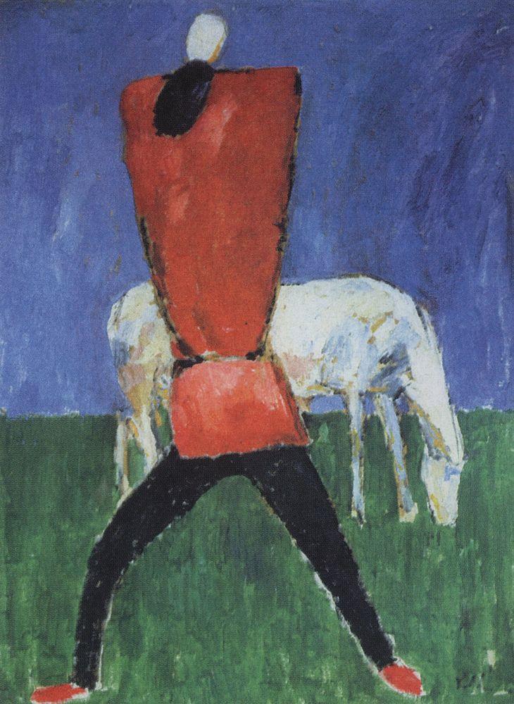 Man with horse (1932) - Kazimir Malevich Tablo
