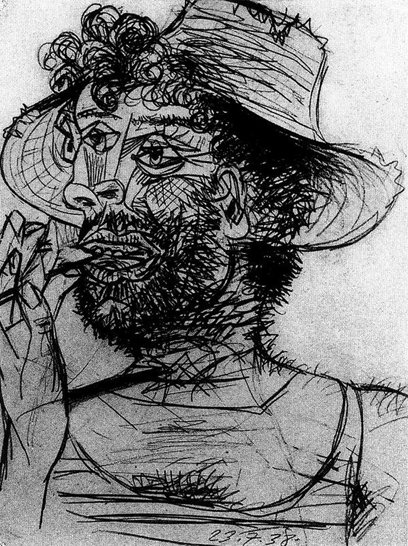 Man with ice cream cone (1938) - Pablo Picasso Tablo