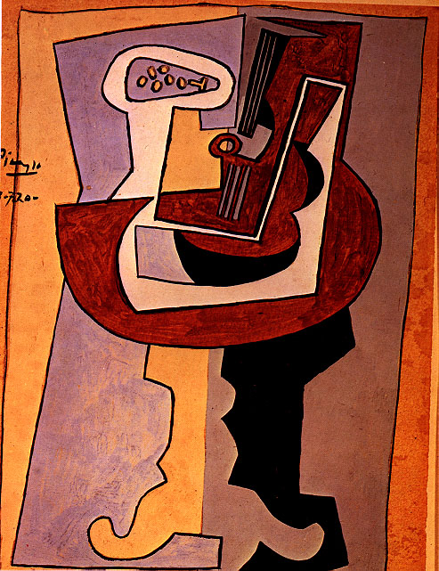 Man with mandolin (1920) - Pablo Picasso Tablo