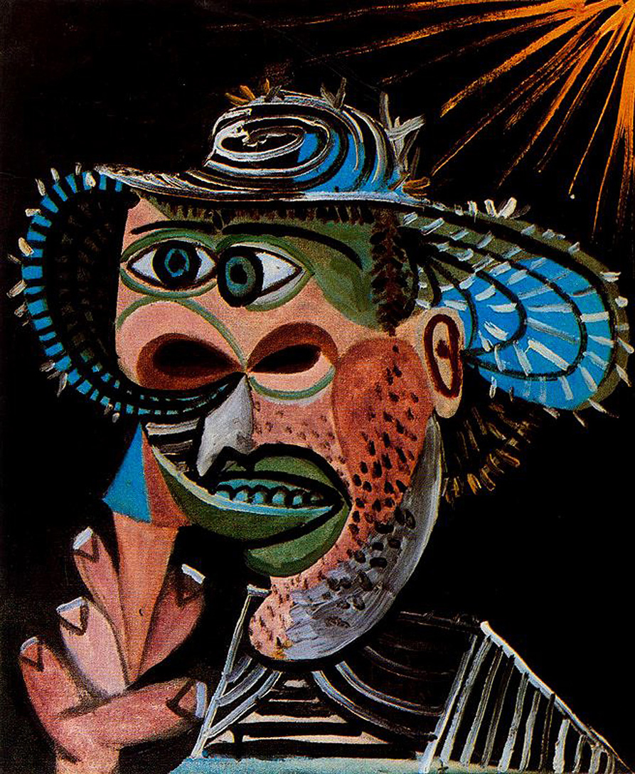 Man with straw hat (1938) - Pablo Picasso Tablo