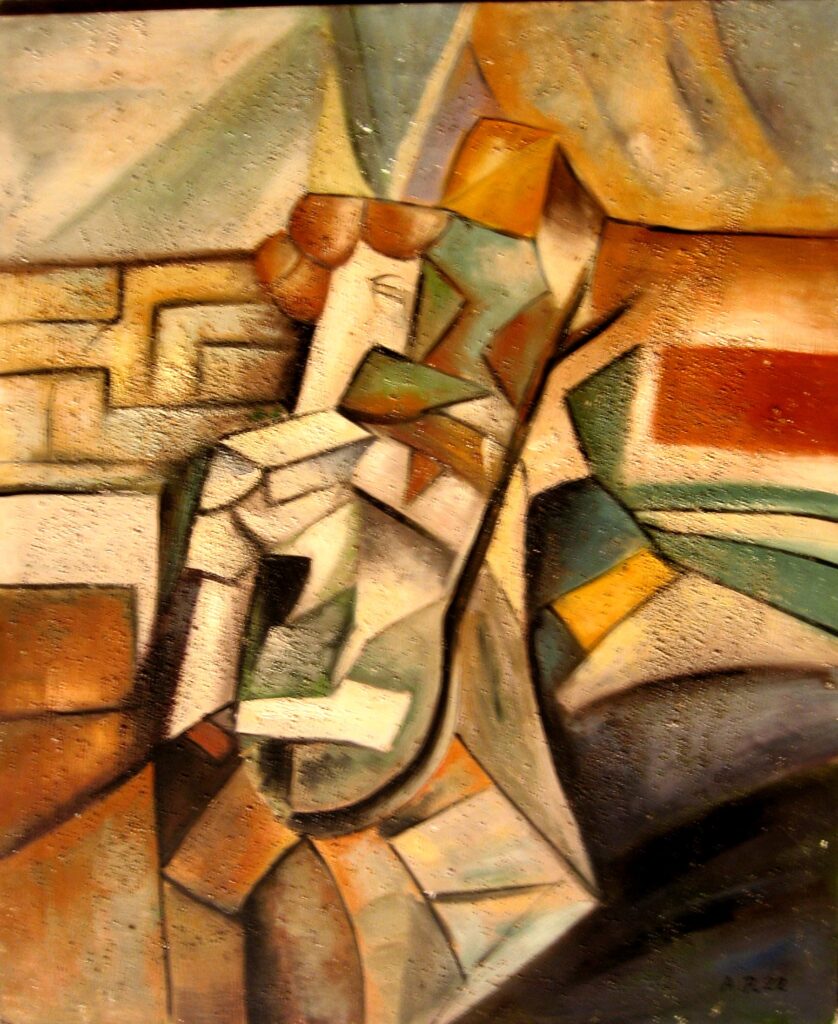 Mandolin player (1922) - Alexander Rodchenko Tablo