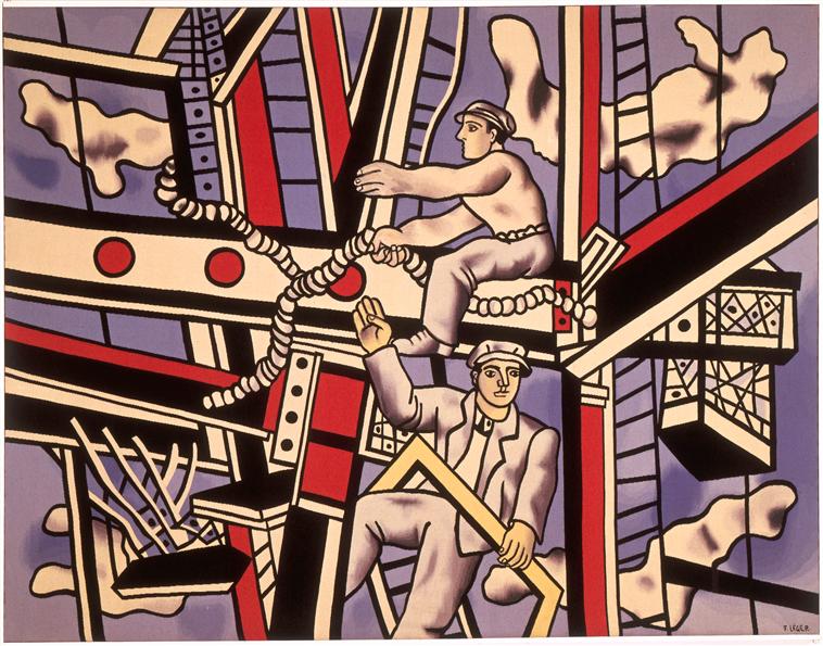 Manufacturers on a blue background (1950) - Fernand Léger Tablo