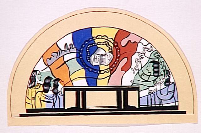Maquette pour a mosaic of the crypt of the memorial at high Mardasson - Fernand Léger Tablo