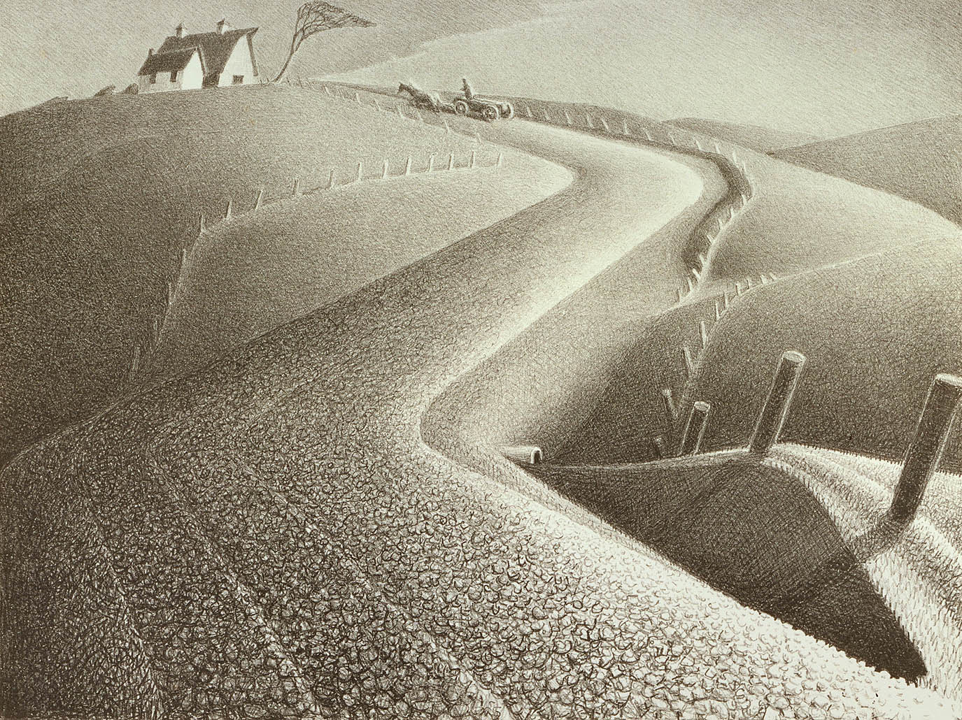 March (1939) - Grant Wood Tablo
