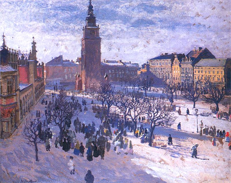 Market Square in Kraków - Józef Mehoffer Tablo